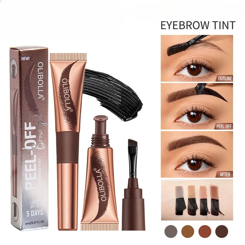 Gel para cejas de cuatro colores, resistente al agua y de larga duración, semipermanente, líquido marrón Natural, potenciador de cejas, tatuaje y tinte de cejas, maquillaje