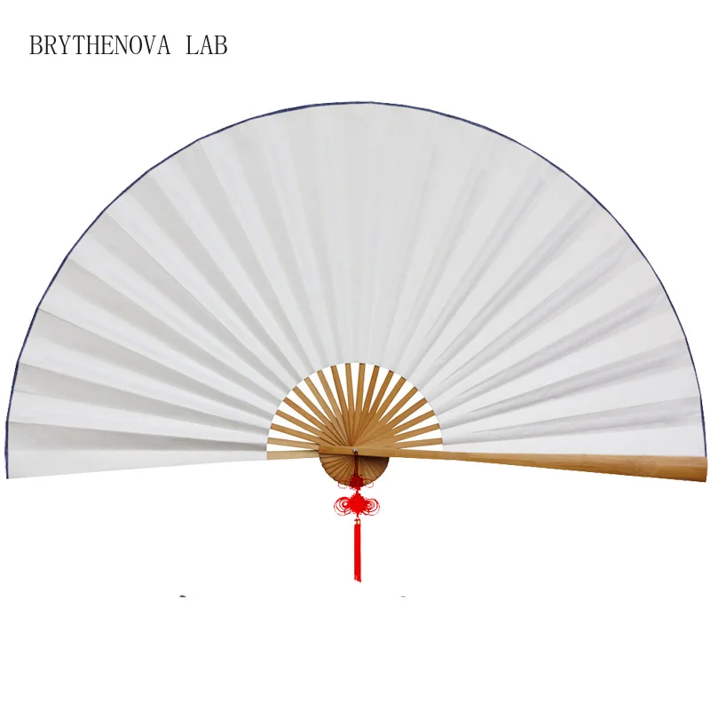 Wall Mount Cloth Decorative Fan Oversized Classical Blank Paper Xuan Decoration Fan Large Living Room Decorative Furnishings