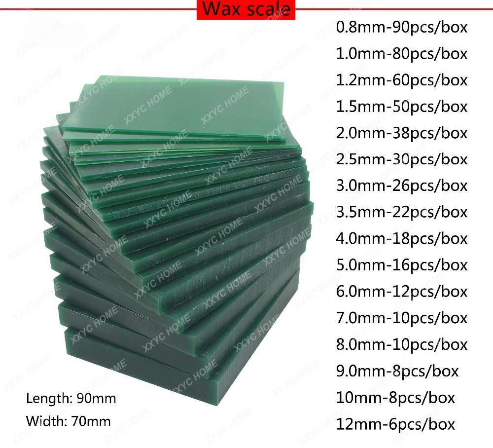 

70x90mm Jewellers Model Carving Wax,Thinness Wax Scale For Mold Carving Jewelry Tools, Molding Wax 0.8mm-12mm 10pcs