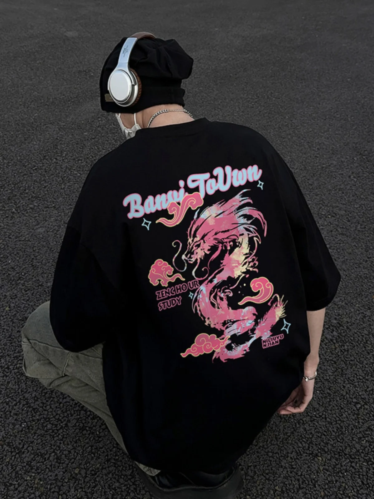 

k Sexy ort Sve Men's T-irt Hip Hop Street Sle Printed Casual Wear Summer Faion Trend Brand Youth Leisure Fit