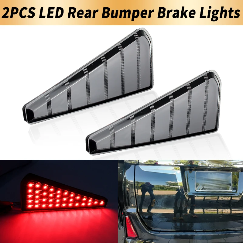 

2PCS Red/Smoked Lens LED Rear Bumper Brake Warning Lights Stop Tail Lamps Canbus For Toyota NOAH VOXY 80 Series Car Accessories
