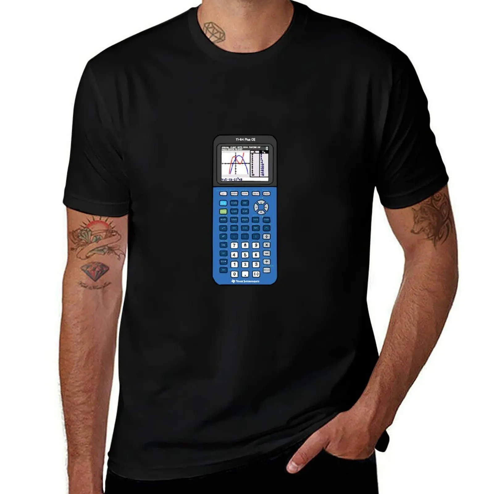 Blueberry TI 84 Calculator T-Shirt Streetwear Print Tee Shirt T-Shirt