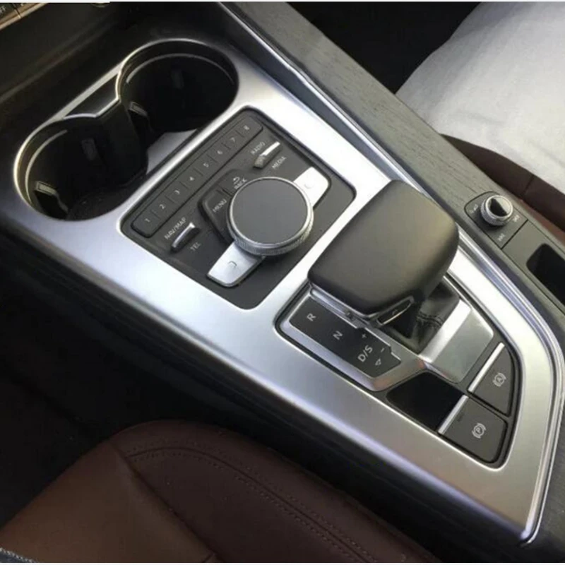 

Car Center Control Gear Shift Panel Decor Cover Trim For Audi A4 B9 / A5 2016 - 2020 LHD Carbon Fiber Matte Accessories Interior