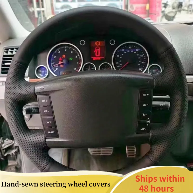 Car Steering Wheel Cover For Volkswagen VW Touareg Phaeton 2002-2010 Customized Car Interior DIY Original Steering Wheel Braid
