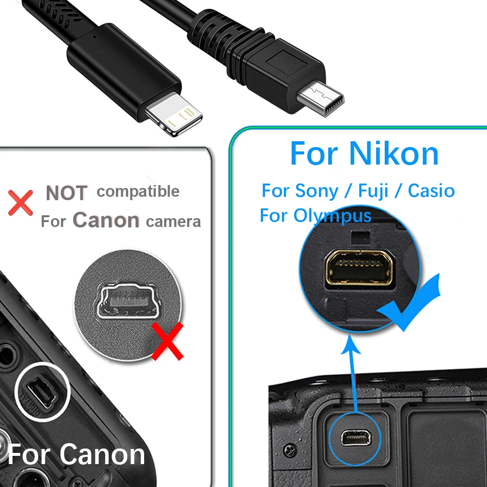 for Nikon Canon to Smartphone OTG cable to download photos from Nikon camera to phone for Smartphone 14,13,12,11,8,7,6,XS