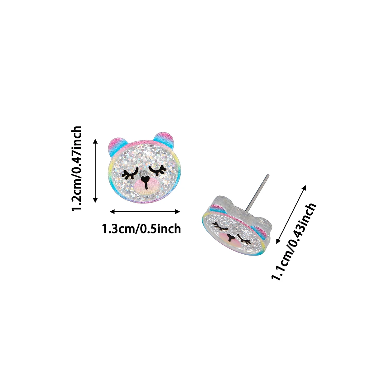 12-Piece Set Cartoon Unicorn Crowns Cat Butterfly Earrings for Girls Children's Fashion Jewelry Accessories