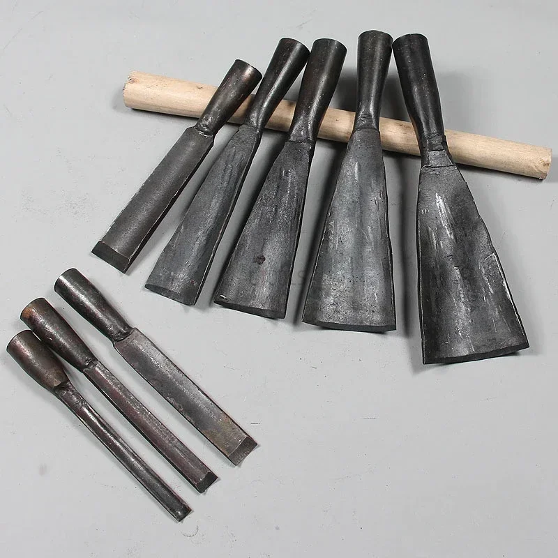 Old Style Chisel Woodworking Semi-circular Chisel Hand Forged Shovel Household Carpenter' Specialized Carving Chisel Tools DIY