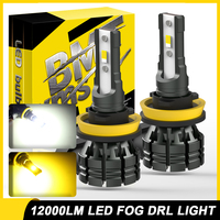 BMTxms 2PCS Dual Color H9 H16 JP H8 H11 9005 HB3 9006 HB4 H10 9145 LED Fog Light DRL Lamp For Audi Nissan Fiat Honda Mini Toyota
