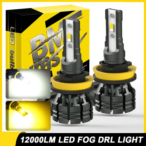 Imagen 1 del producto BMTxms 2 uds doble Color H16 JP H8 H11 9005 HB3 9006 HB4 luz antiniebla LED lámpara DRL para Audi Nissan Fiat Honda Mini Toyota BMW F36 F10