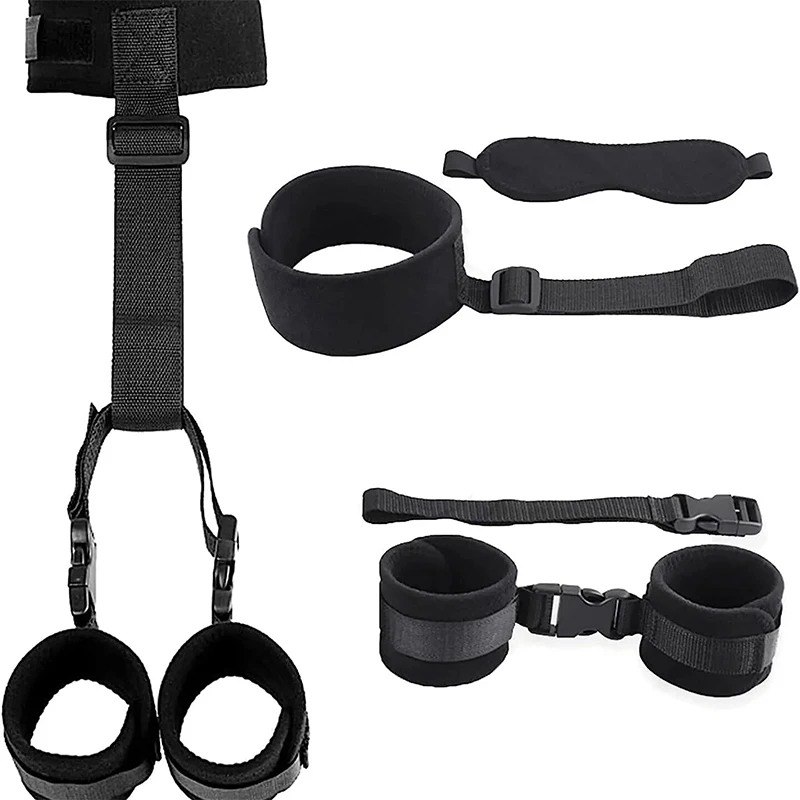 Adjustable Handcuffs And Blindfold Adult Sex Toys For Women Couples Collar Erotic Bdsm Bondage Set No Vibrator Games Sex Shop