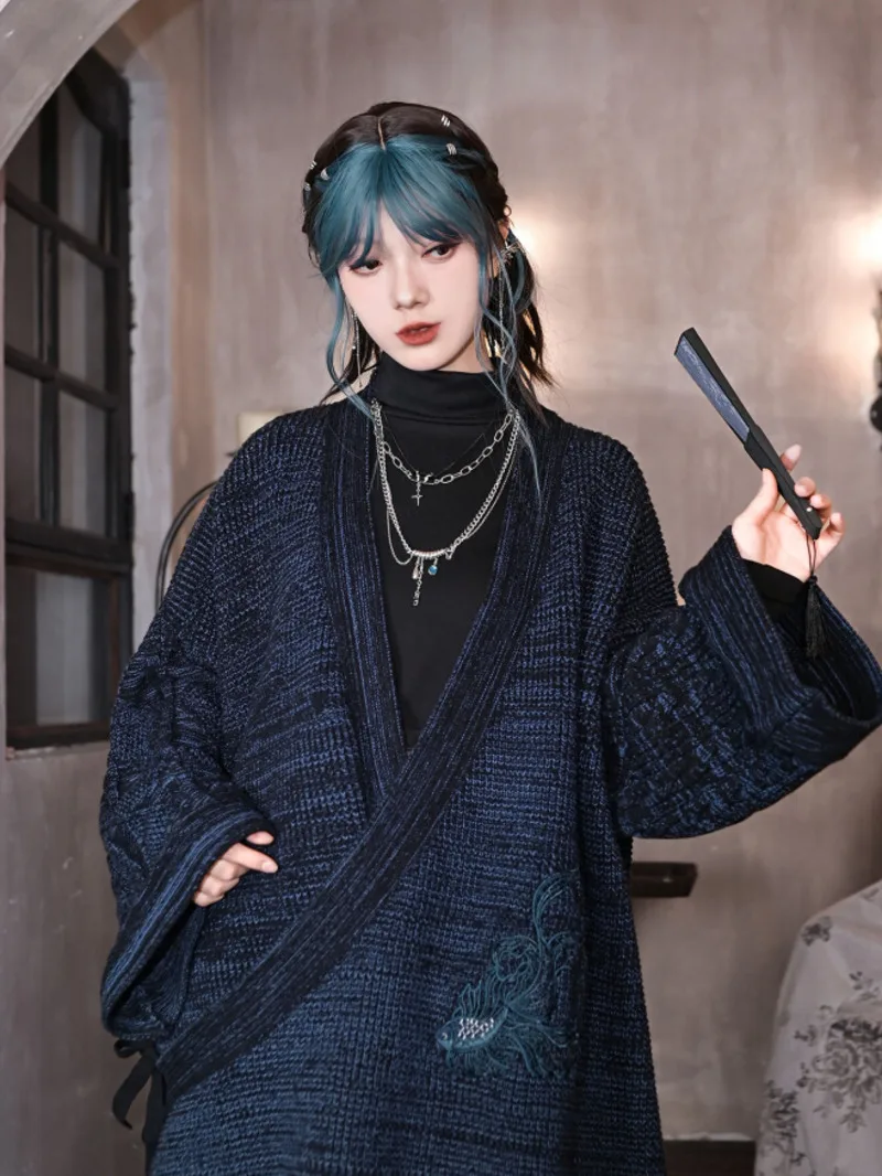 

Новый китайский стиль Guofeng, свитер, кардиган, женское пальто с вышивкой в стиле ретро, Fiesta, карнавал, Хэллоуин, косплей