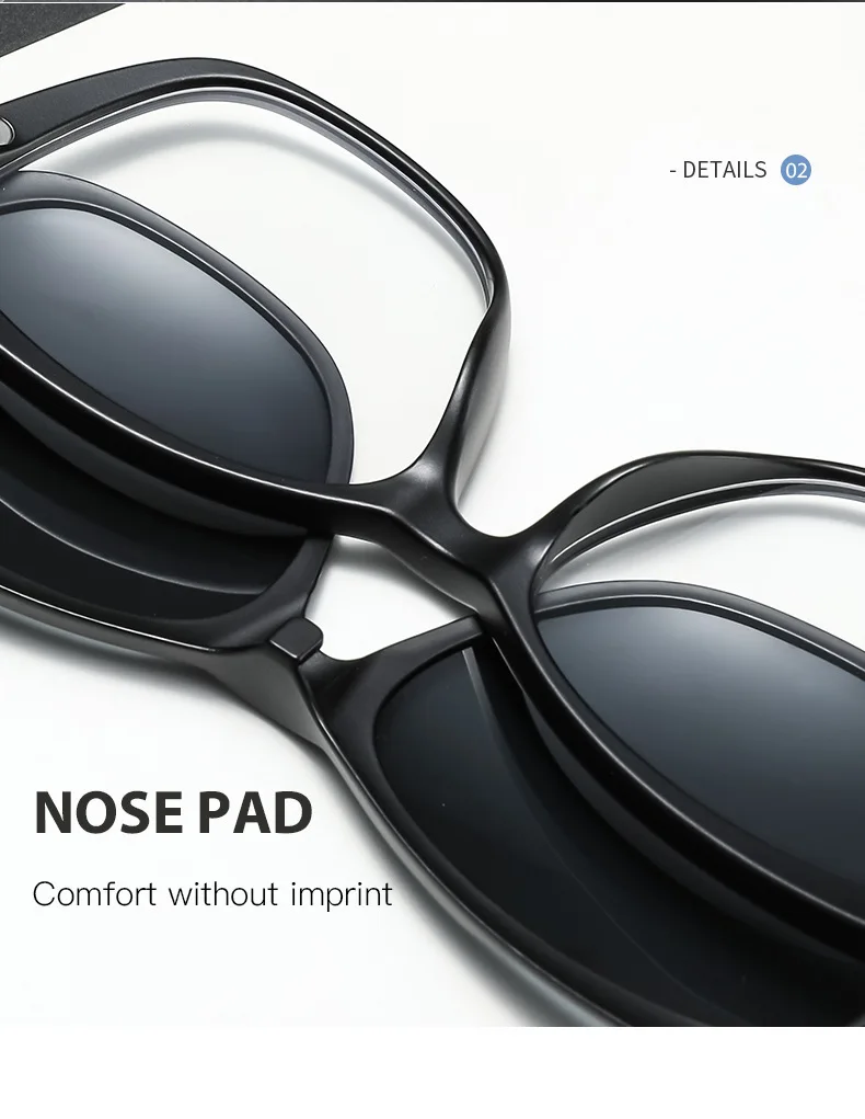Vcka 10 in 1 Frauen Katzenauge Myopie Sonnenbrille Mode polarisierten Magnet clip auf Brille verschreibung pflicht ige Brillen gestelle-0.5 ~-6,0 – Detail 18