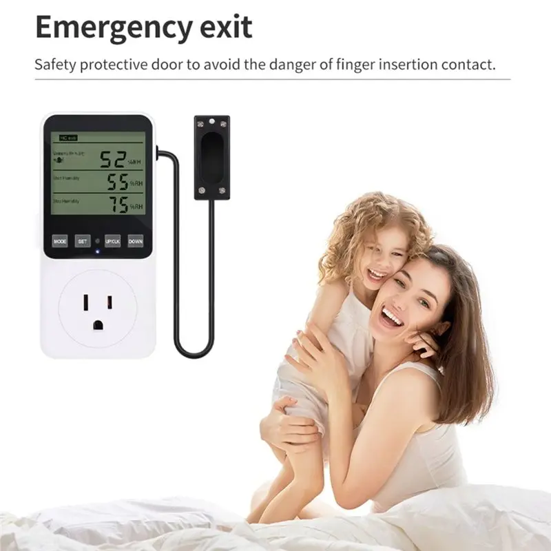 B03B-Humidity Temperature Control Socket LCD Digital Display US Plug