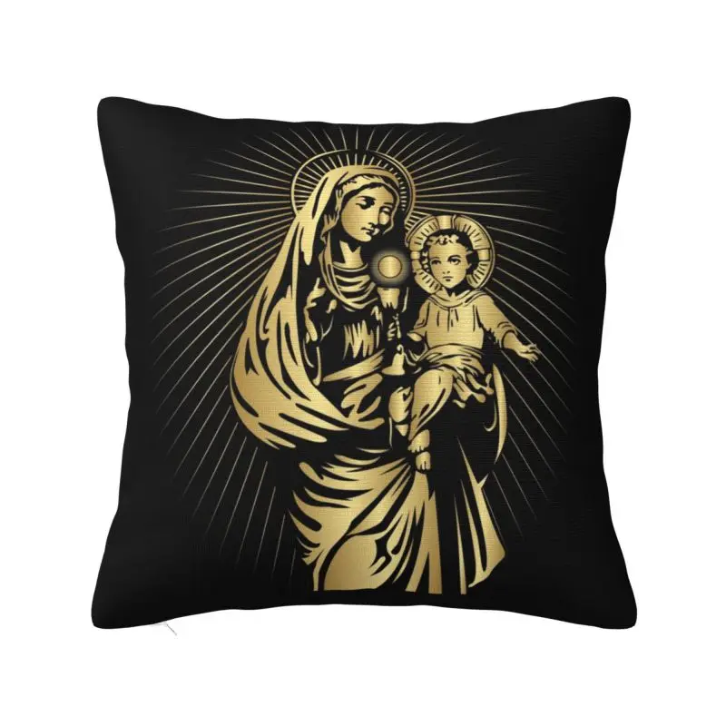 The Virgin Mary Modern Throw Pillow Covers Decoration Christian Mexico Mexican Chair Cushion
