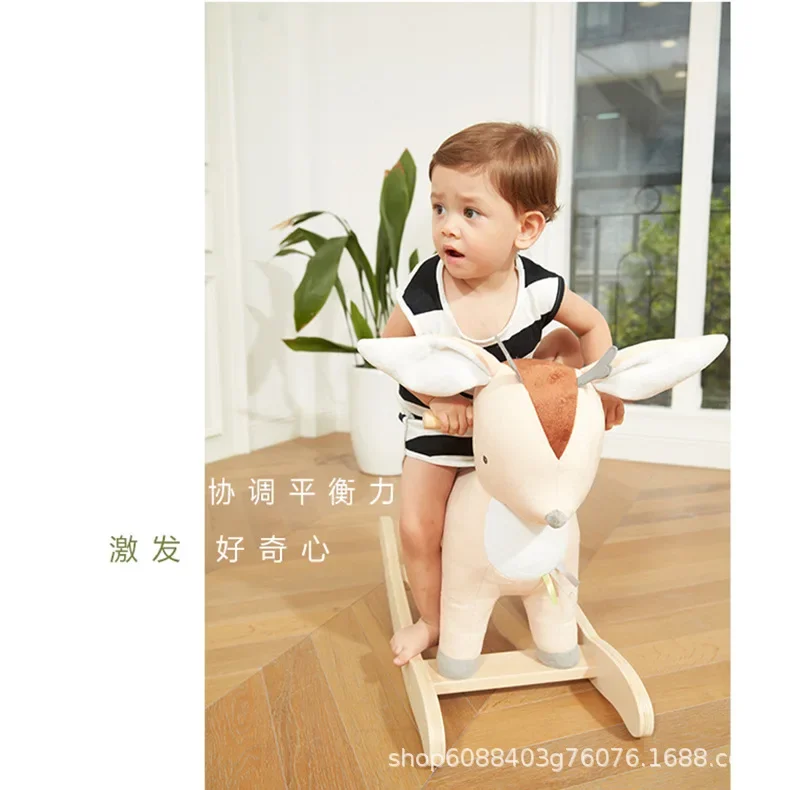 Baby Pferd Stuhl Baby Jungen und Mädchen Massivholz Spielzeug Schaukel Geburtstagsgeschenk Schaukel Ride-On Zubehör