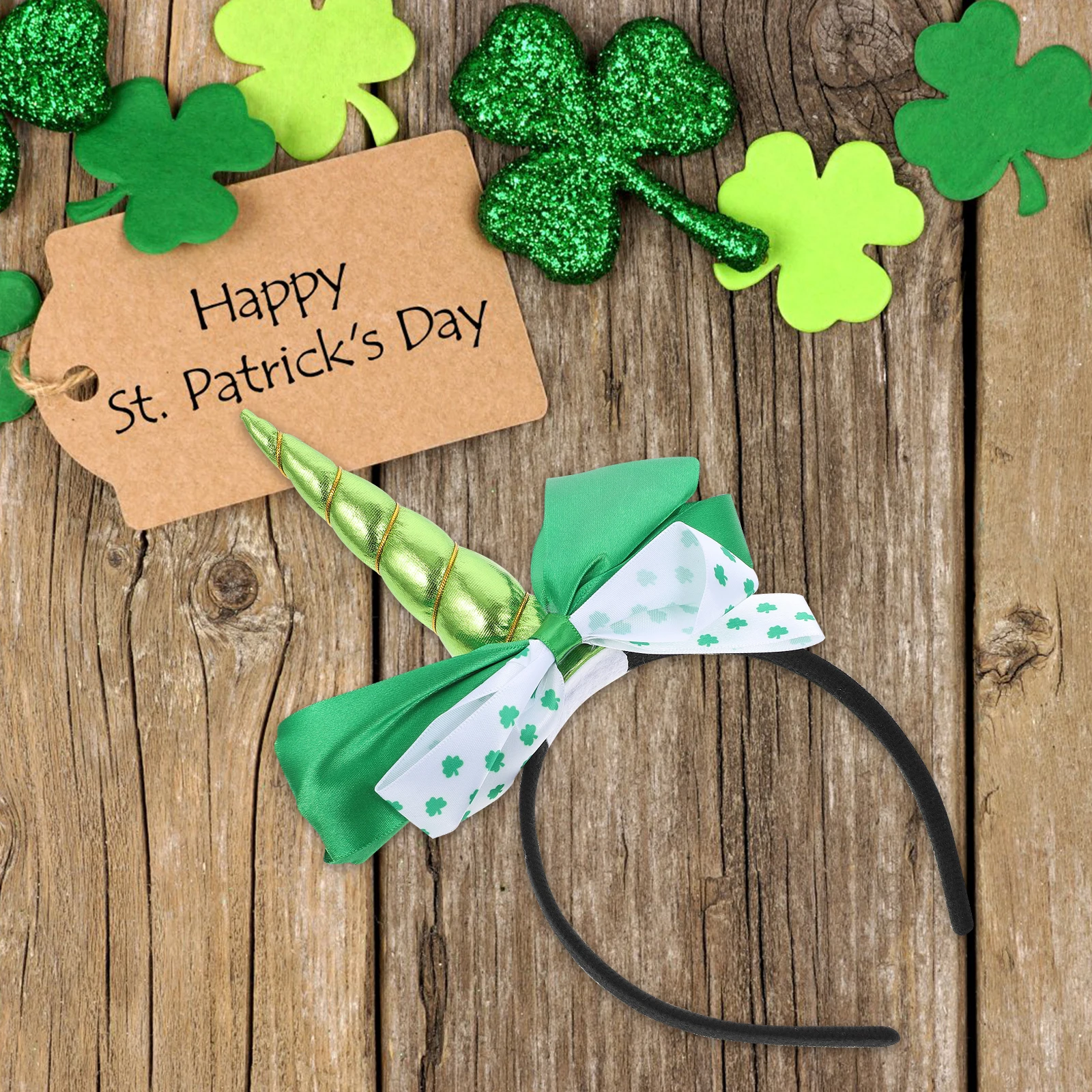 

Bow Head Clover Hair Hoops Festival Party Headdress St Patrick St. Patrick Day Headband Day Unicorn Adults Accessories