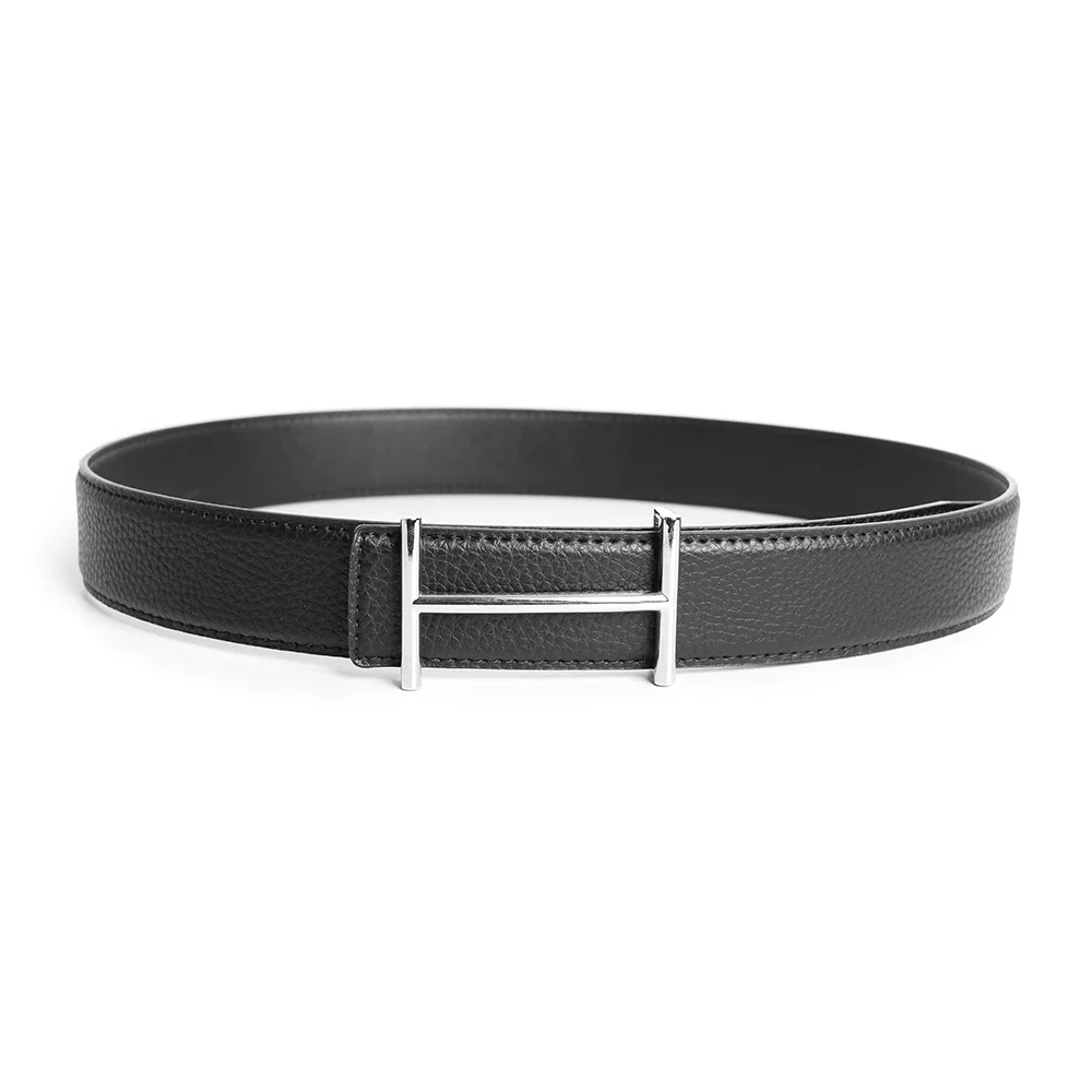 Fashion Luxury Brand Designer H Pin Buckle Belt Men High Quality Women Genuine Real Leather Dress Strap for Jeans Waistband Grey