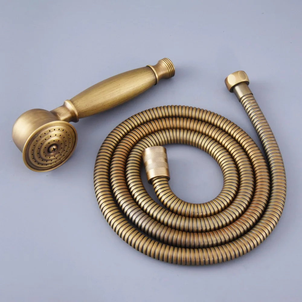 

Antique Brass Bathroom Telephone Shape Hand Spray Handheld Shower head + 1.5m Hose Lhh119