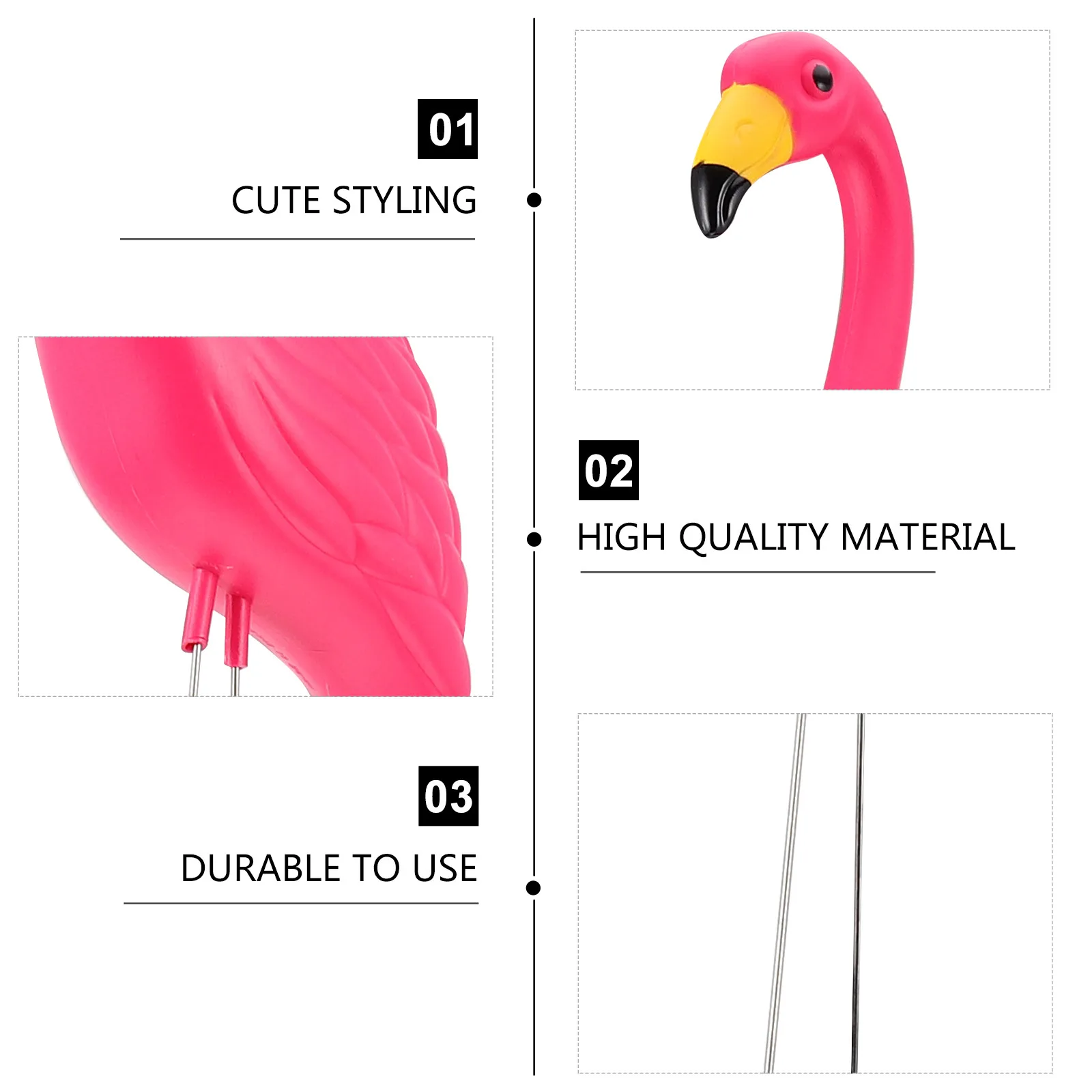 

2Pcs Flamingo Garden Stakes Pink Lifelike Lawn Sculpture Decor Outdoor Patio Lawn Decoration Flamingo Stake Garden Stake