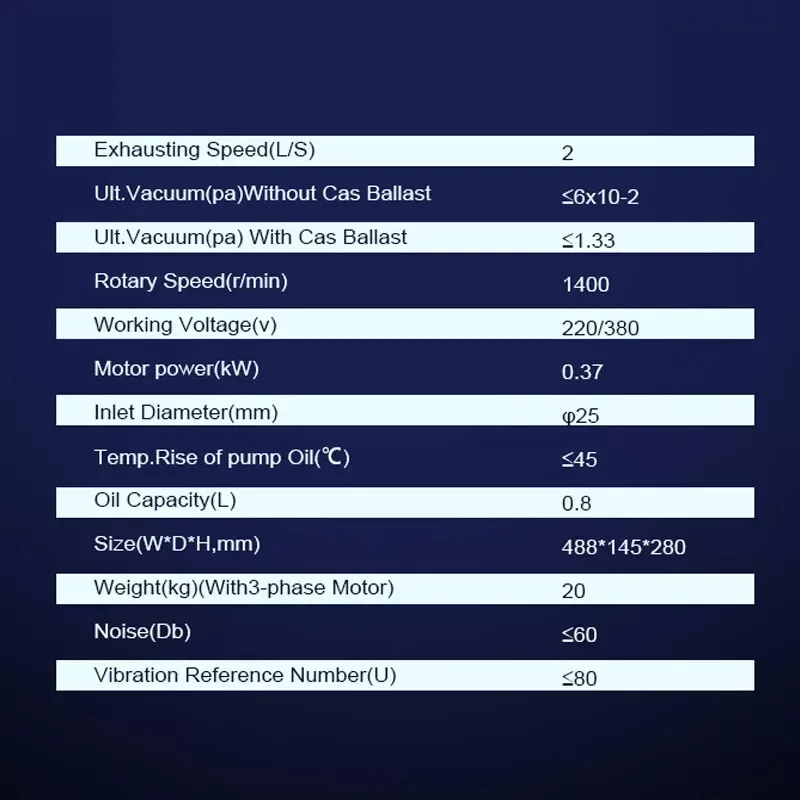مختبر 2 المرحلة مضخة تفريغ دوارة مختومة بالزيت المرحلة المزدوجة 2XZ-2 0.06Pa 110V USA #6