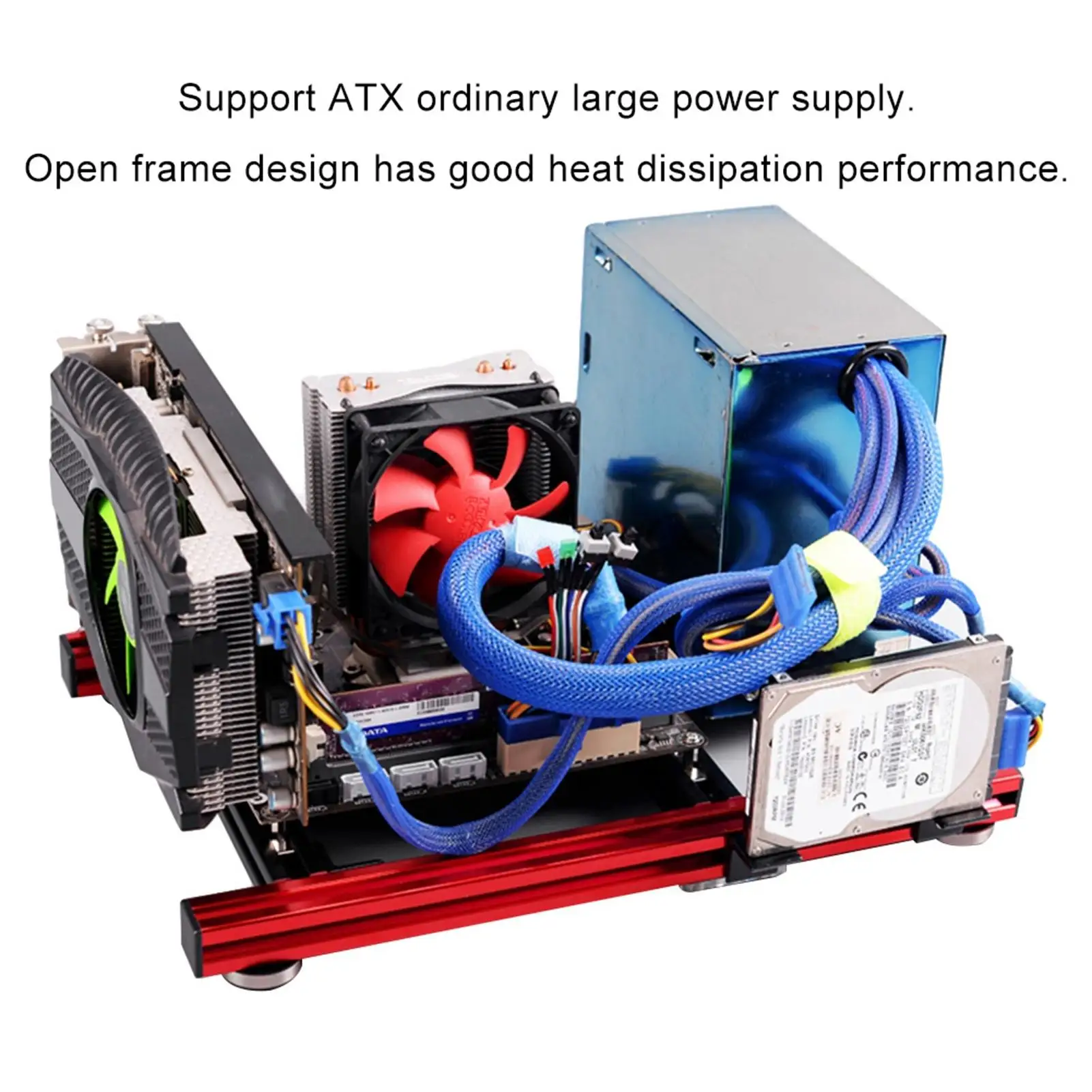 Mini ITX Open Frame Case - Lightweight Aluminum Alloy for ITX Motherboard PC Build