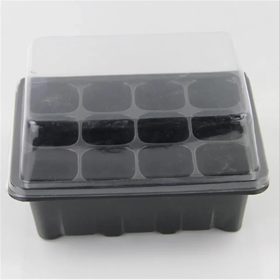 12 Cells Plant Seeds Germination Tray Nursery Pots Succulent Planter Flower Pot with Lids Hydroponic Grow Box Seedling Tray