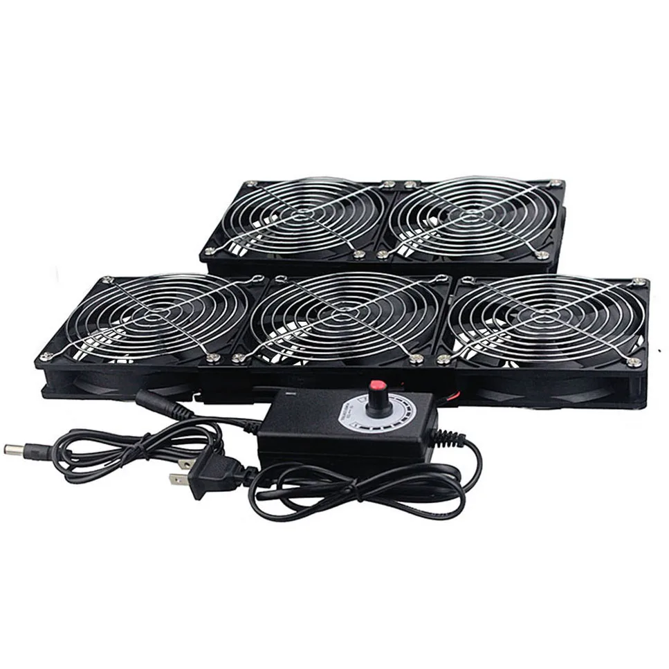 BTC Mining Machine Chassis Workstation Gabinete do radiador, ventilador violento Servidor, de alta velocidade, DC 12V 110V 220V 240V, 120mm, 12cm