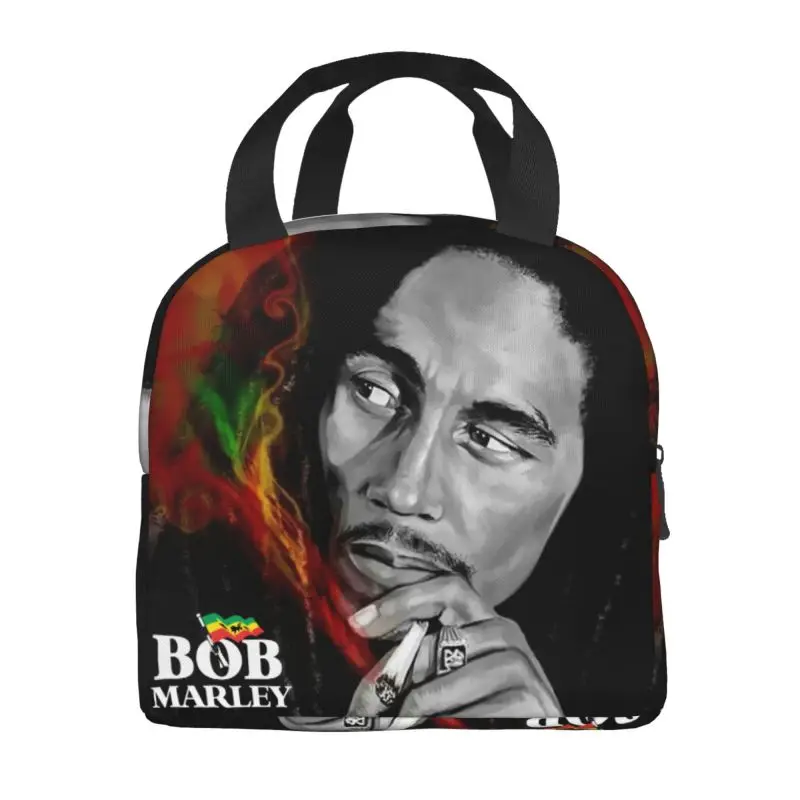 Jamaica Singer Reggae Rock Bob Marley Insulated Lunch Bag for Women Resuable Cooler Thermal Lunch Tote Beach Camping Travel