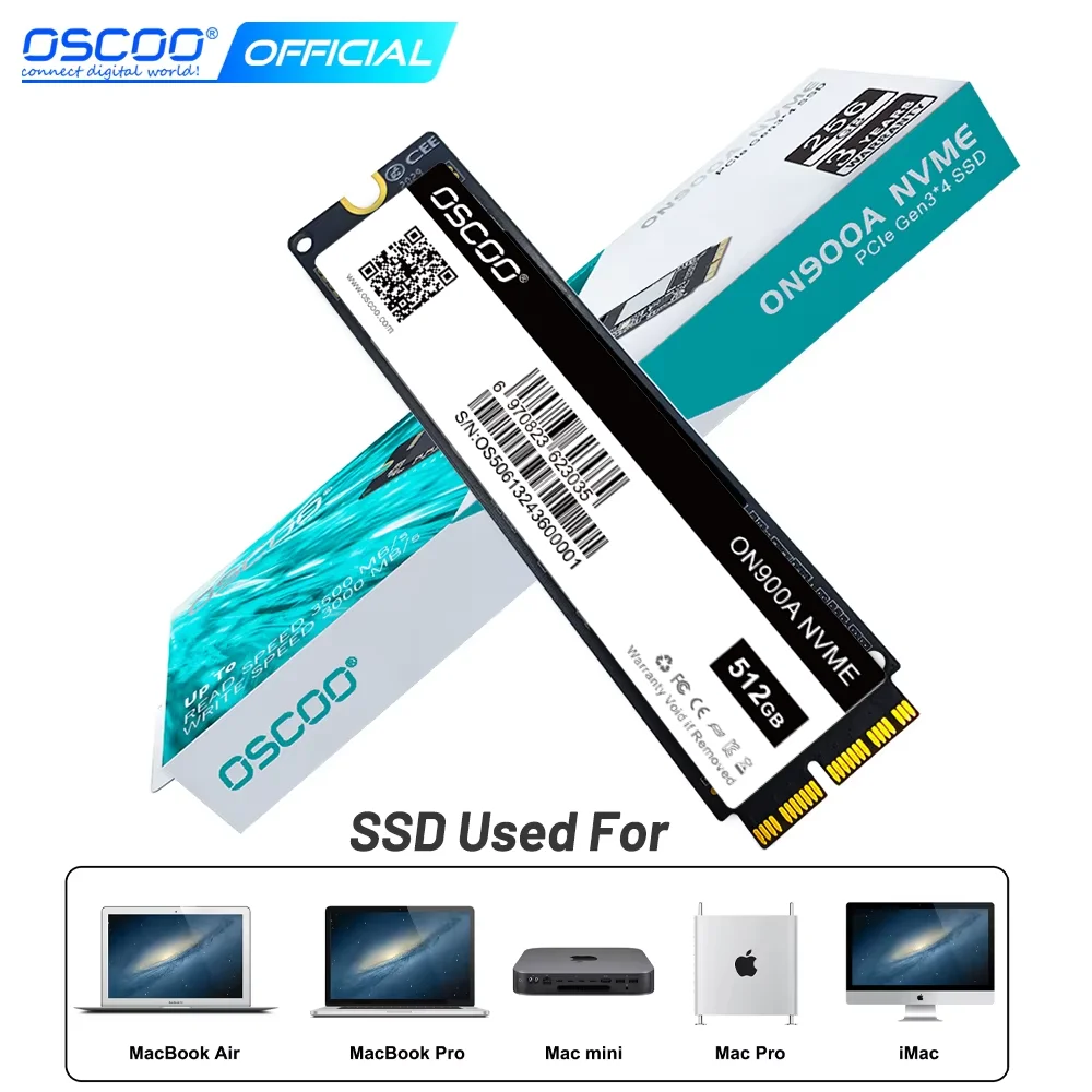 

OSCOO 256GB/512GB/1TB/2TB SSD For 2012-2017 Macbook Air A1465 A1466 Macbook Pro A1502 A1398 1TB IMac A1419 A1418 SSD Hard Disk