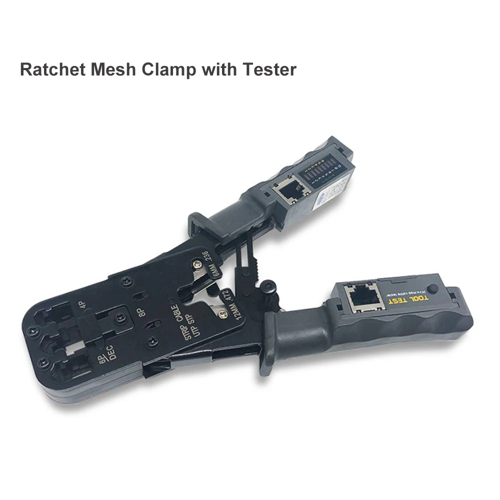 TEROW 2 in 1 RJ45 Network LAN Cable Crimper Pliers Cutting Tool Cable Tester Cable Pliers 8P/6P/4P Wire Crimping Cutter Tester