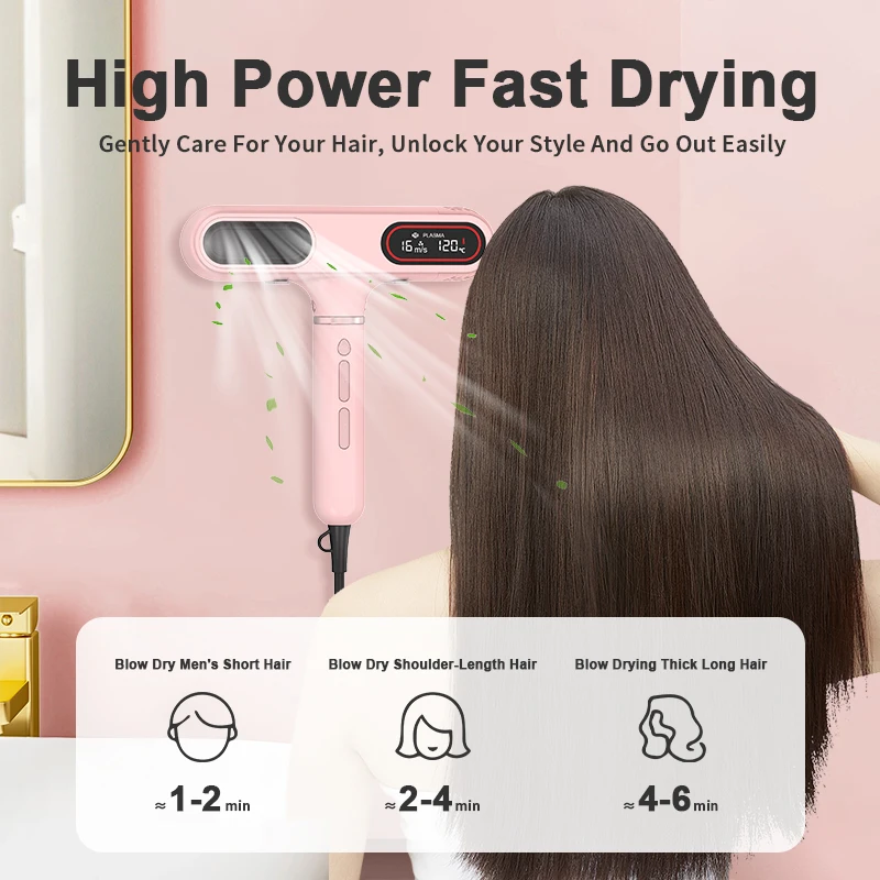 YTYIN مخصص الحمام الصامت الأيدي الحرة LCD البلازما الساخن الباردة الهواء مجفف للنفخ الأيونية الحائط صالون فندق مجفف الشعر #3