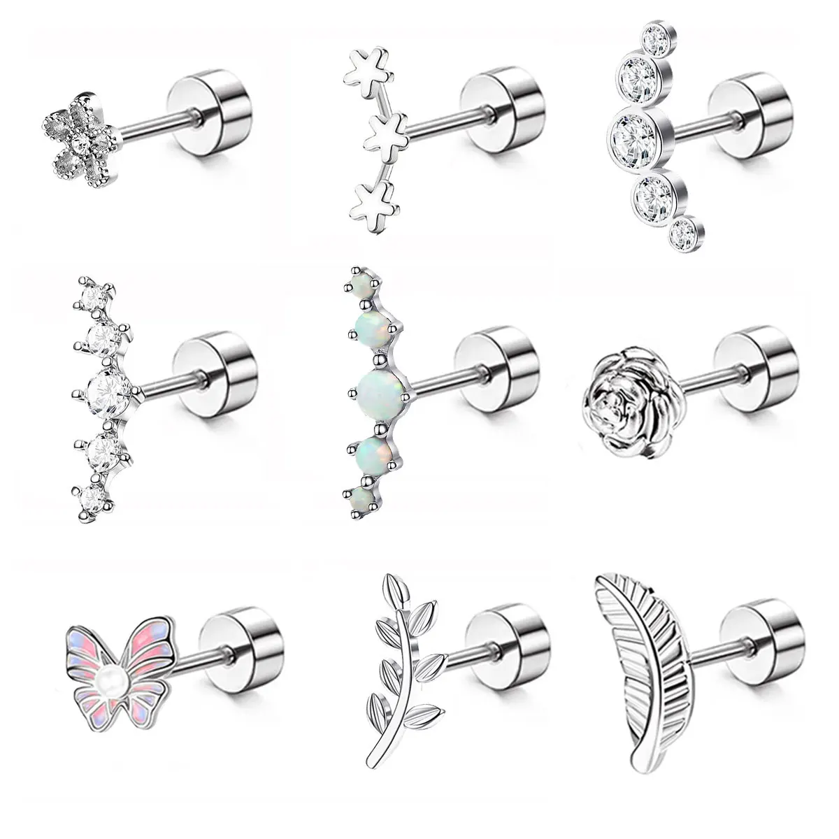 Moda Trendy Animal Women Screw Back Guangdong orecchini a bottone Piercing il nuovo elenco