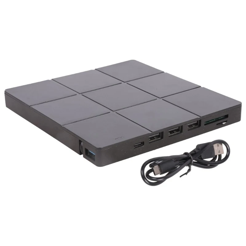 A+USB External DVD Multiport Hub with Card Reader for Laptop Desktop