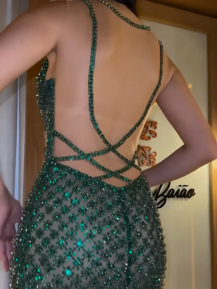 Frauen Ausgehöhlte Lange Kleider Licht Luxus Maxi Kleid Heavy Duty Pailletten Nagel Perlen Bodycon Abend Party Vestidos