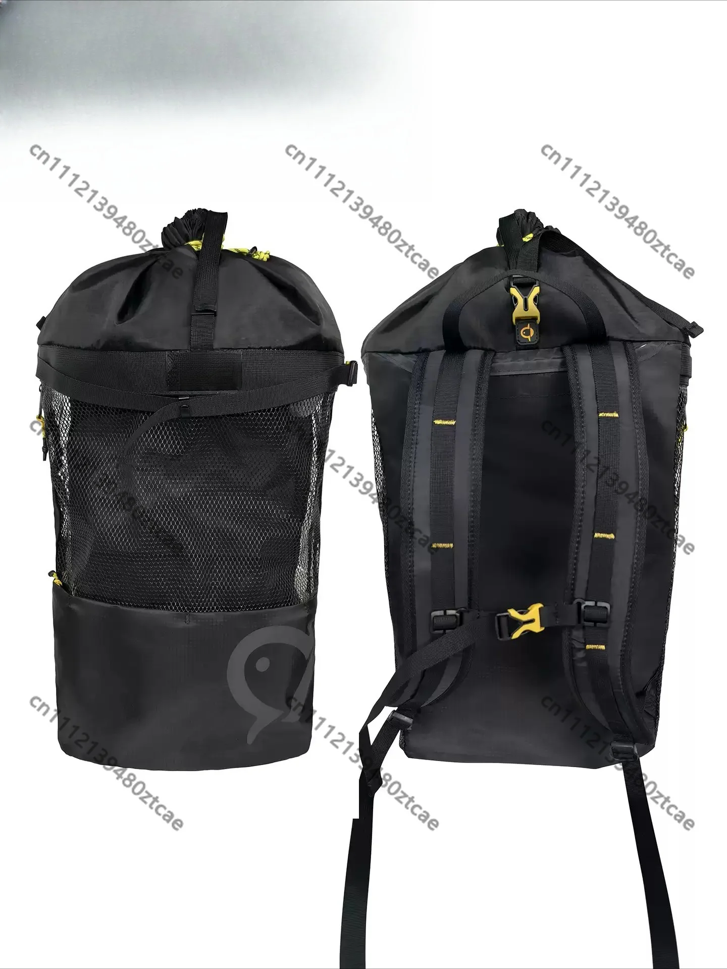 Double Shoulder Mesh Diving Backpack Large Capacity Hollow Mesh Storage Bag For Diving Fins And Scuba Diving Equipment