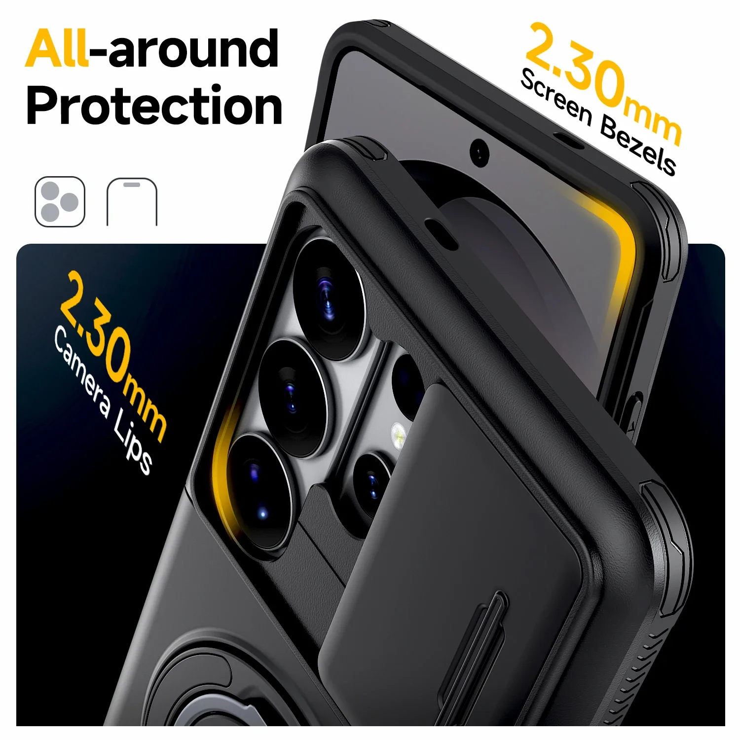 Robuste Anti-Fall-Handyhülle für Samsung Galaxy S26 FE S25 S24 Plus S23 S22 Ultra mit Magnetringhalter und Brieftaschenfunktion – Detail 4