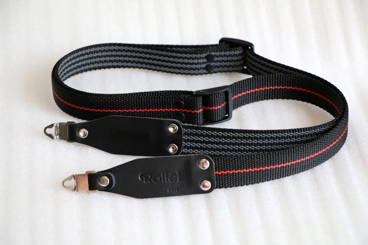 

Handmade Camera Strap Shoulder Nylon Sling Belt with Leather Head For Rollei 6001 6003 6008 Round Head Mushroom Nail 6000 Series