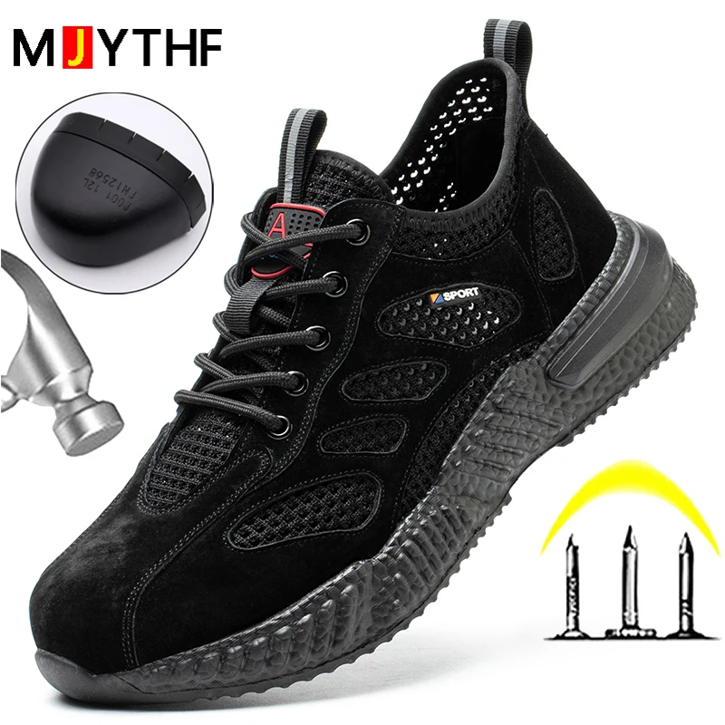 Summer Breathable Work Safety Shoes Work Steel Toe Shoes Anti Smashing Anti Stabbing Indestructible Shoes Protection Boots Men