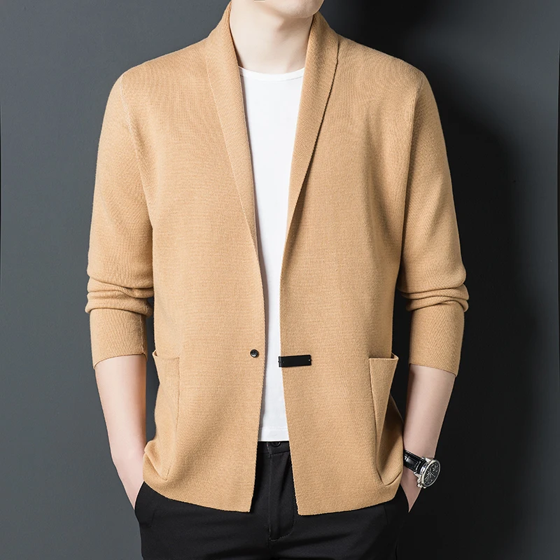 

Top Grade New Spring Autum Brand Fashion Knit Blazer Mens Tops Cardigan Slim Fit Sweater Casual Coats Jacket Mens Clothes 2024