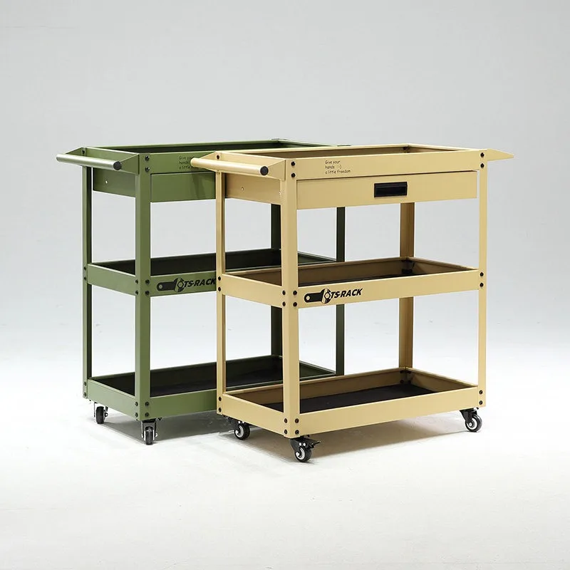 Trolley light luxury Nordic ins style café oil painting studio flower shop multi-functional mobile storage tool cart for home