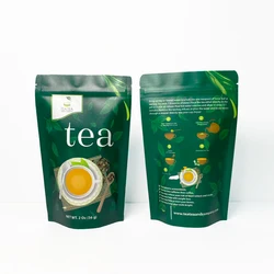 50Pcs/Lot Custom Tea Pouch Food Packagage Color Printing Kraft Zip Lock Stand Up Packaging Bags Custom Stand Up Pouch With Logo