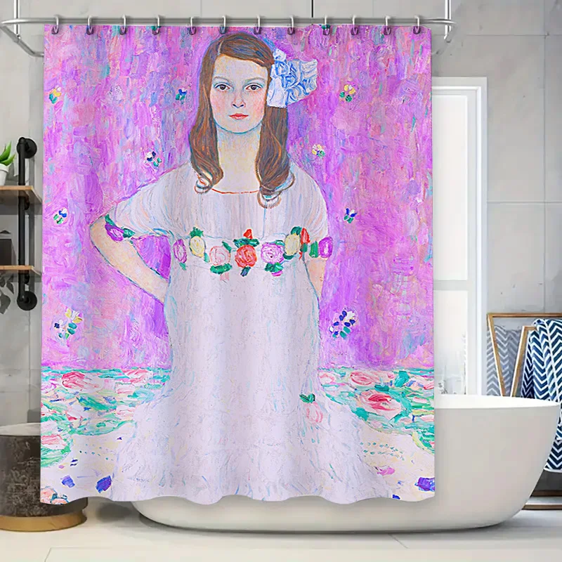 

Vintage floral pattern waterproof shower curtain Perfect for bathroom decor