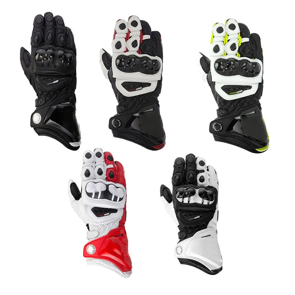 Guantes largos de cuero para motocicleta, equipo de protección sin carga, carreras M1, guantes deportivos de cuero de vaca