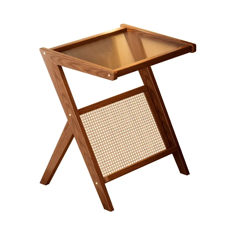 

Side table small coffee table bedside sofa Changhong glass small apartment square tea table Japanese style