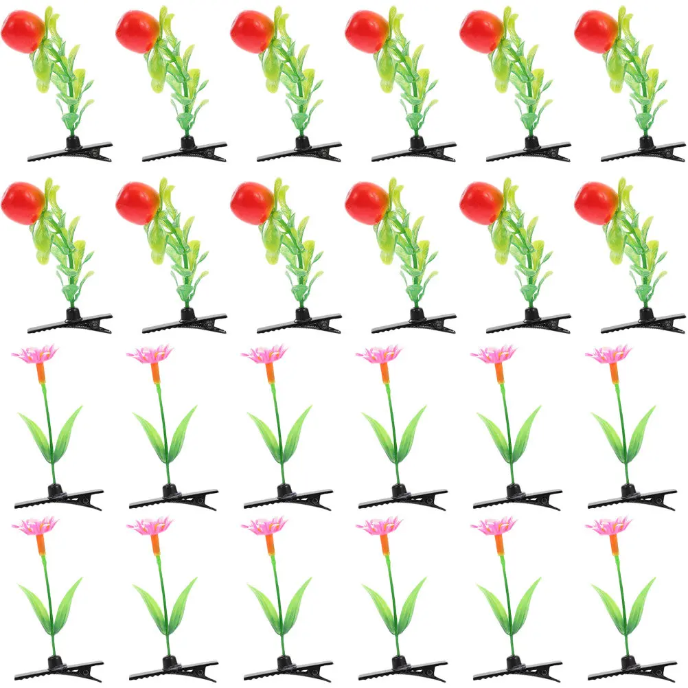 

24 шт. заколок для волос в виде растений, креативные маленькие заколки, милые аксессуары для волос на каждый день, на день рождения, для душа