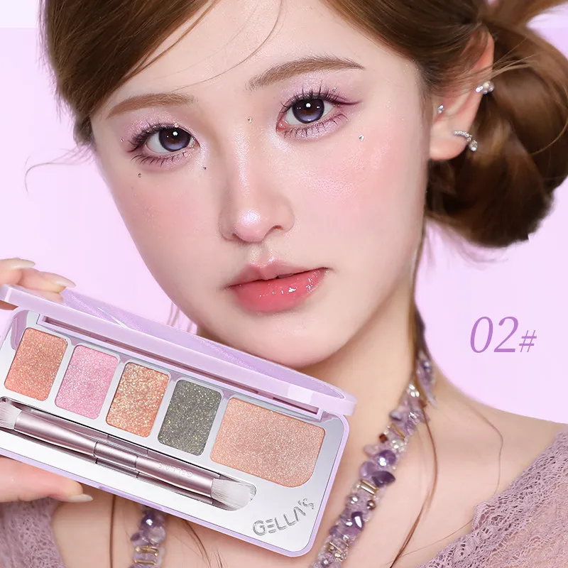 Gellas Eye Shadow Blusher Plate Explodes Broken Diamond Pearl Light Fine Flash for Festival & Daily Makeup
