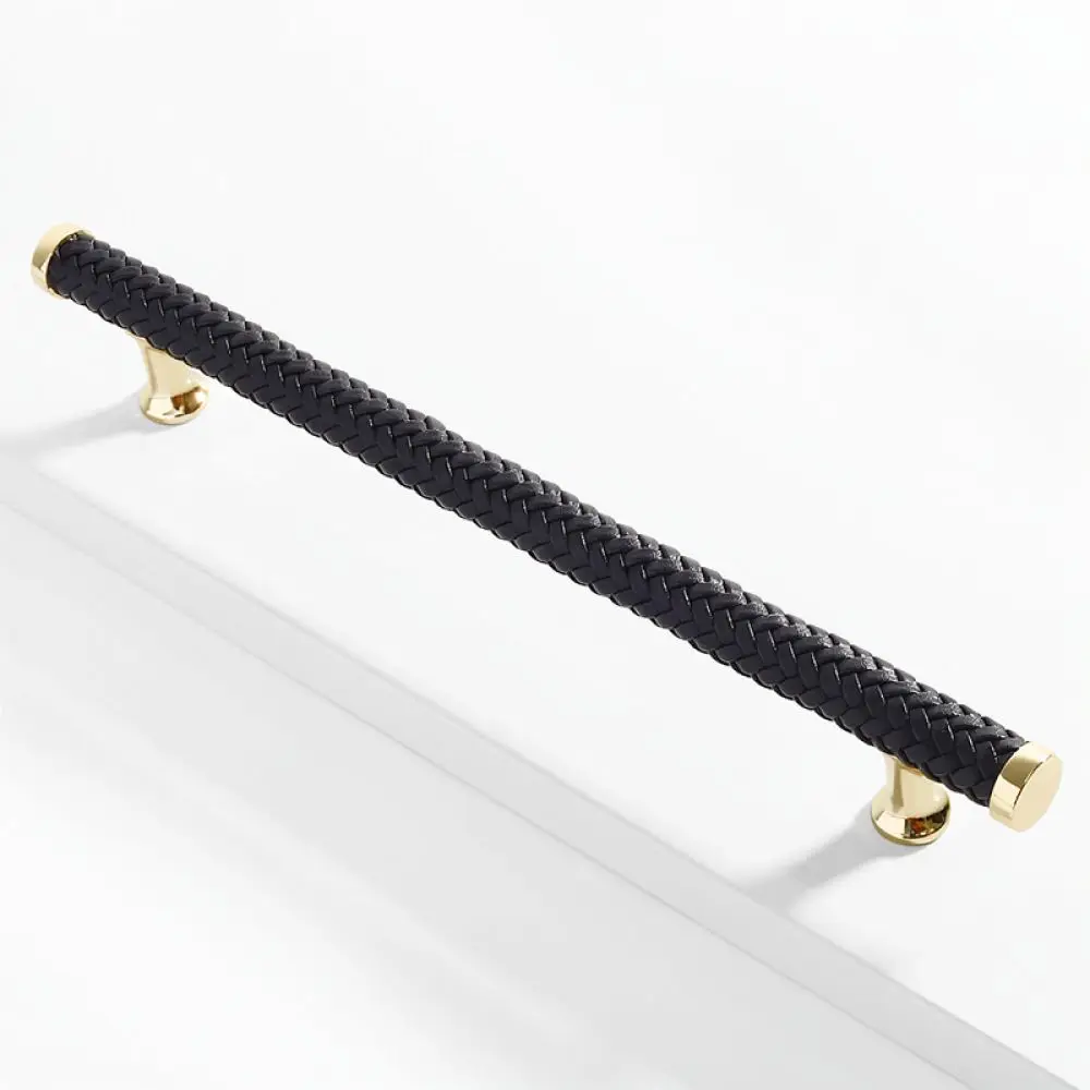 Leather Drawer Pulls Zinc Alloy Cabinet Handles Modern Simple Style Kitchen Wardrobe Furniture Door Knobs Hardware