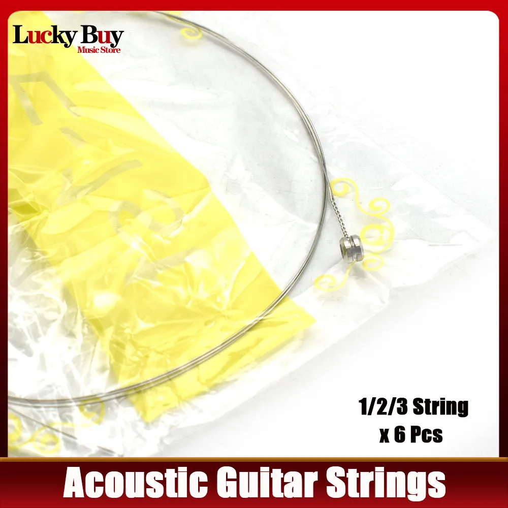 

6pcs Acoustic Guitar String Silver Pure Strigning For Guitarra Bass Parts & Accessories