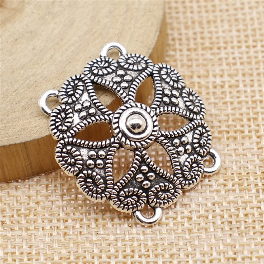 

Wholesale 60pcs/bag 28x30mm Body Chain Flower Porous Connectors DIY Necklace Making Accessoreis