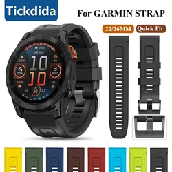 Quickfit Silicone Band for Garmin Fenix 8 E Fenix 7 7X 6 5X Enduro 3 2 Pro Tactix 7 Pro Watch Strap 26mm 22mm Wristband Bracelet